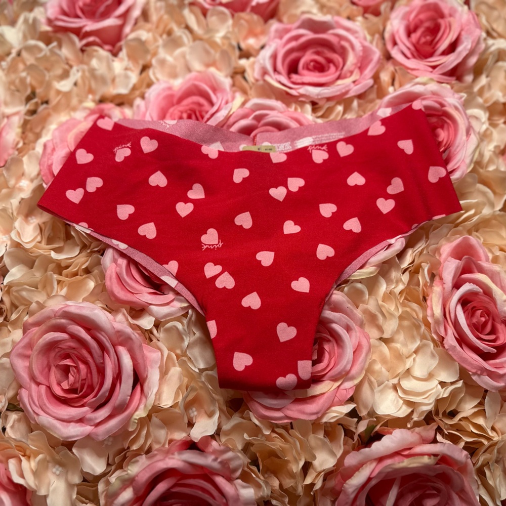 Red w Pink Hearts 🩷 Cheeky Panties